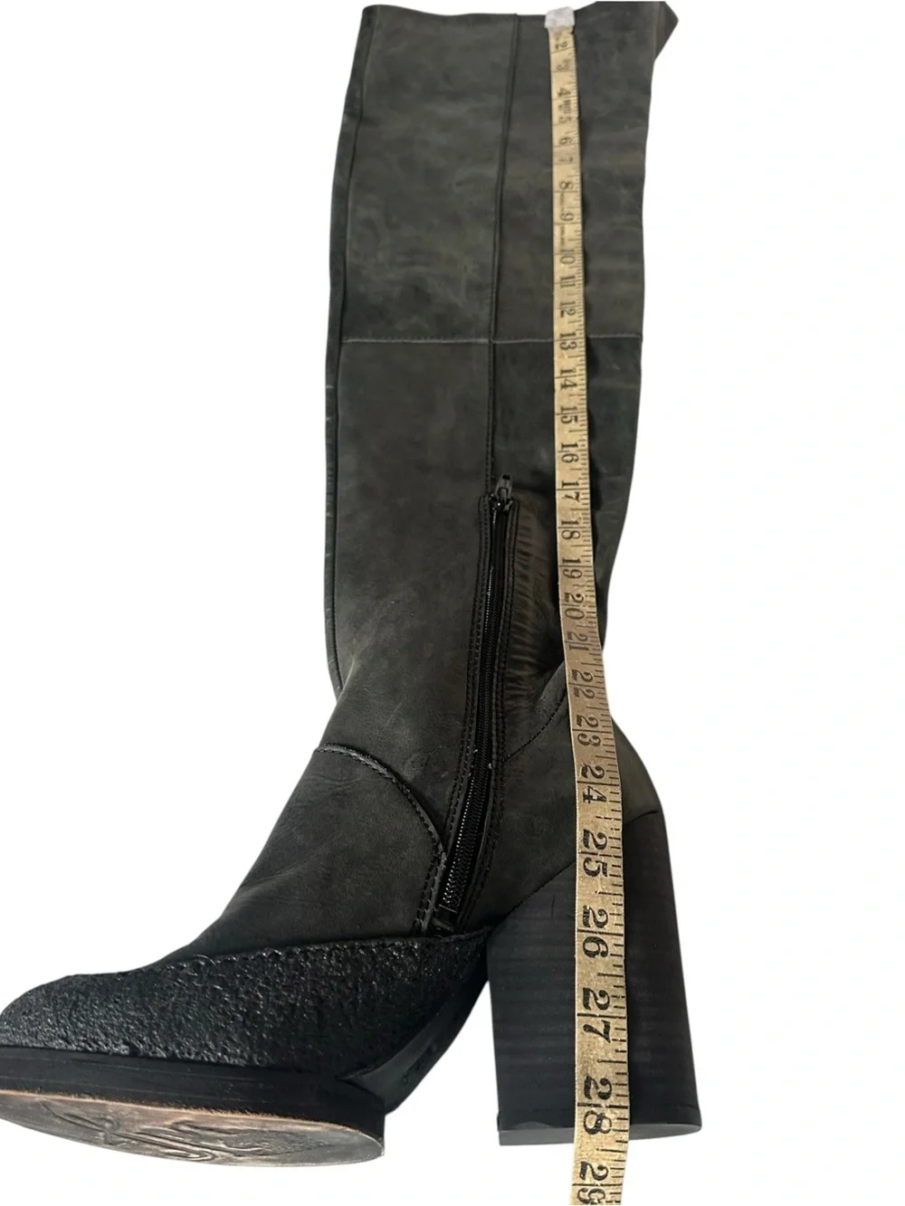 Free People Bright Lights Patchwork Leather Suede Over Knee Boots 38